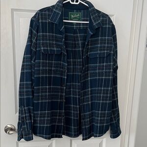 Woolrich Men's Navy Checkered Shirt Jacket